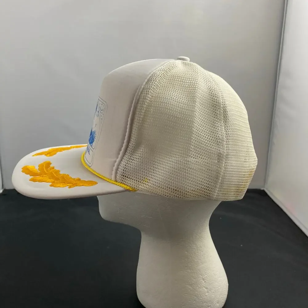 White Vintage Gold Leaf Hat Lewisport Ky Sesquicentennial 1839-1989 Promo Cap - Picture 4 of 6